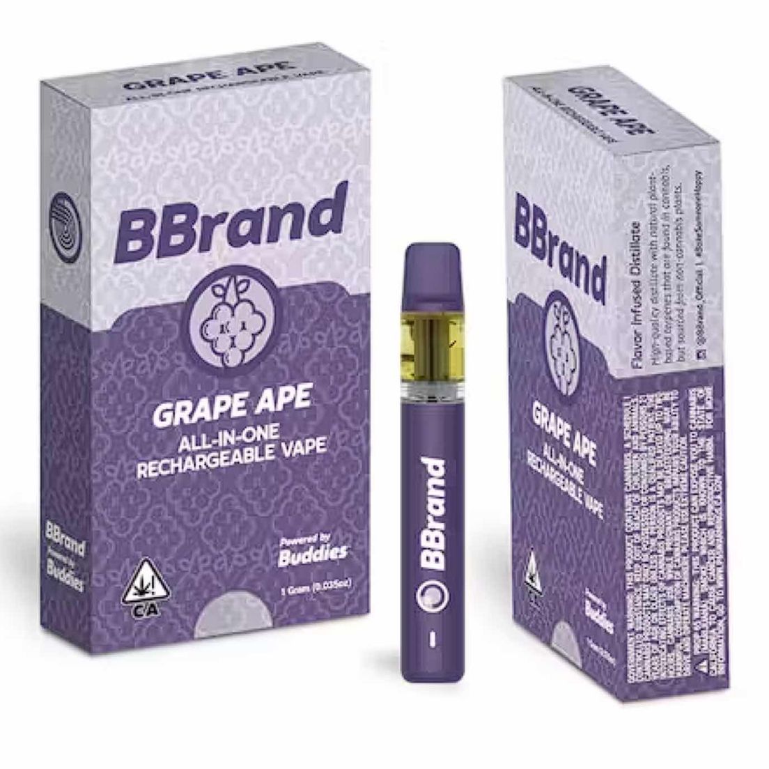Buddies Brand - BBRAND Grape Ape Vape Cart 1g