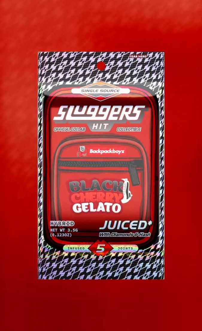 Sluggers- X Backpack Boys Black Cherry Gelato Infused Prerolls 5pk 3.5g (H)