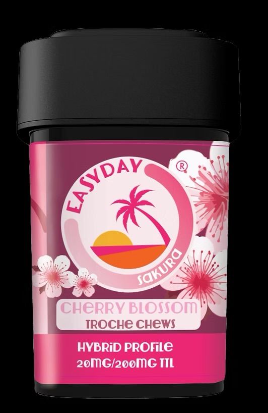 Easyday Edibles | Cherry Blossom Troche Chews | 20mg each - 200mg Total | Hybrid