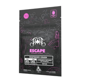 CBC Escape Bliss: Raspberry Cough Gummy (100mg THC/ 100mg) - Sativa