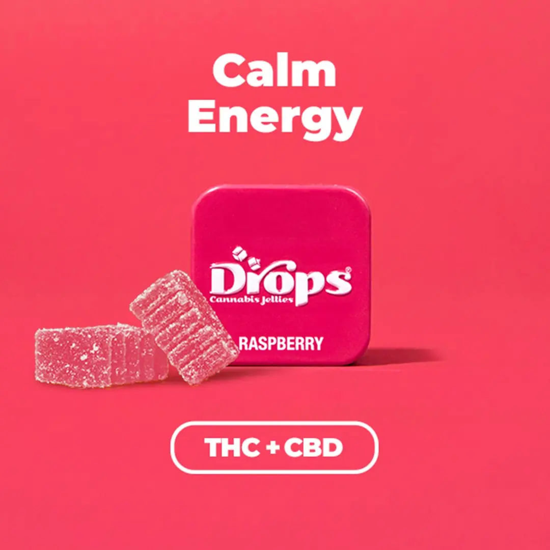 Drops Singles Raspberry Gummies 50mg CBD/ 100mg THC