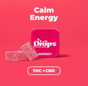 Drops Singles Raspberry Gummies 50mg CBD/ 100mg THC