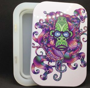 Alien Ape Foldable Stash Jar Tray Purple
