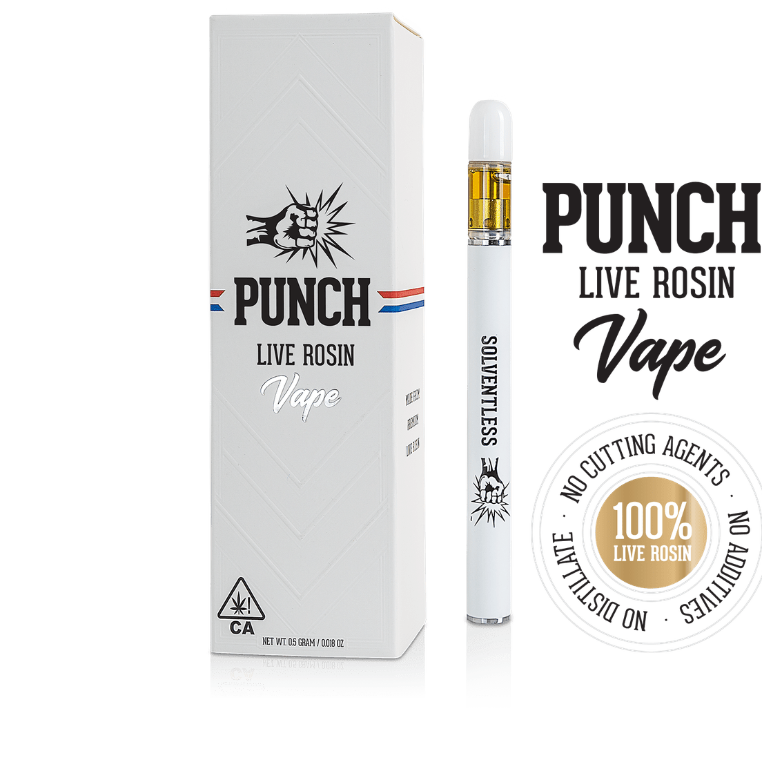 G. Punch Extracts .5g THC Live Rosin Disposable - Lemon Zkittlez
