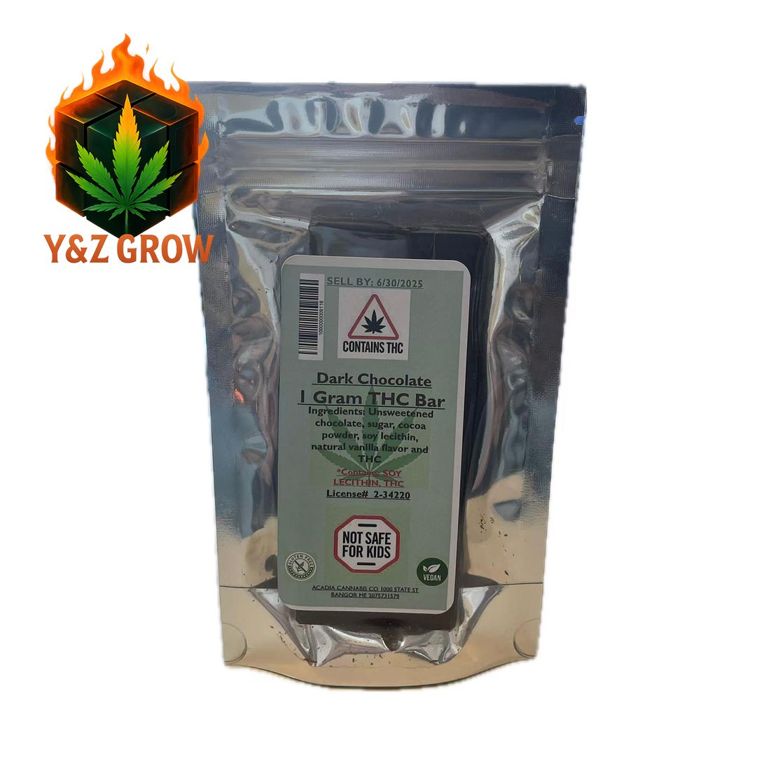 Acadia - Dark Chocolate Bar - 1000mg