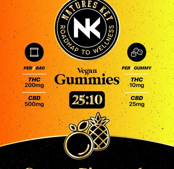 Nature's Key 25:10 VEGAN 25mg CBD/10mg THC (Orange Pineapple)
