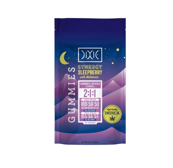 Dixie Gummies SleepBerry 2:1:1 100mg CBN / 50mg CBD / 50mg THC
