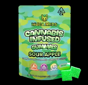 100mg Sour Apple (Sativa) Gummies 50.00 g