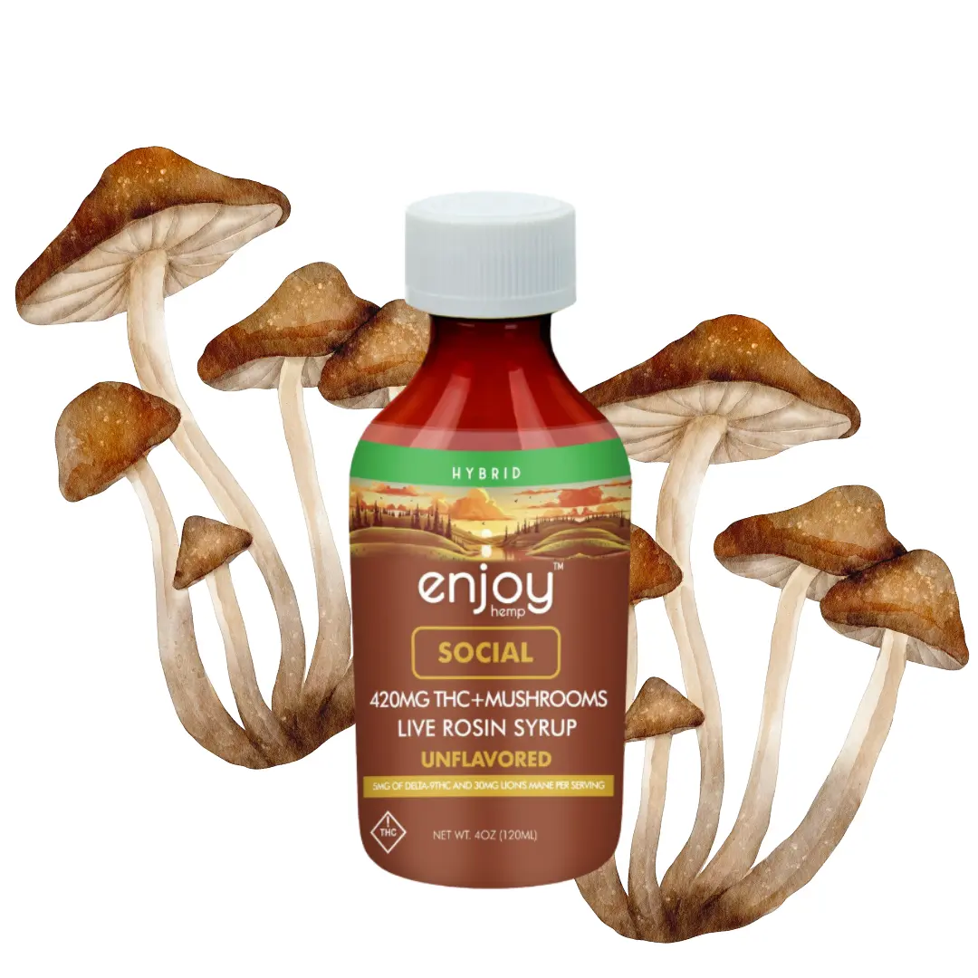 Enjoy THC + Lion's Mane Syrup Social - Unflavored