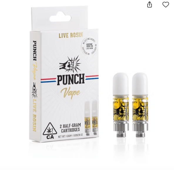 Punch Live Rosin 510 2 Carts .5g each Grape Pie
