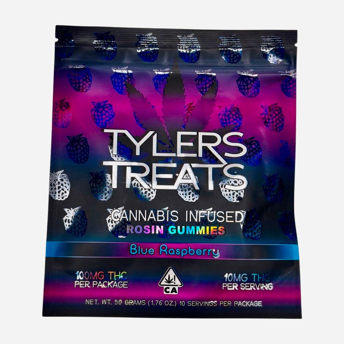 Tylers Treats - Tylers Treats Blue Raspberry Rosin Gummies 100mg 50g