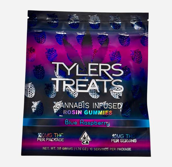 Tylers Treats - Tylers Treats Blue Raspberry Rosin Gummies 100mg 50g