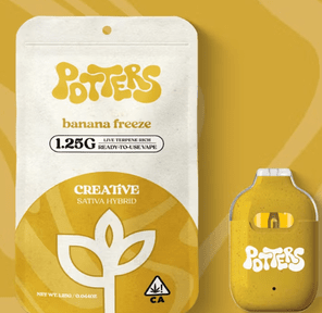 1.25g Banana Freeze (Sativa) Ready-to-Use Live Resin Vape - Potters