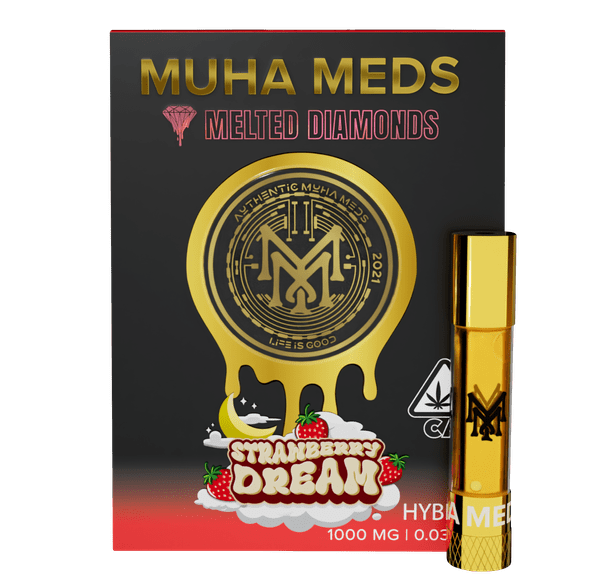 Muha | Vape Cart | 1g | Melted Diamonds | Strawberry Dream
