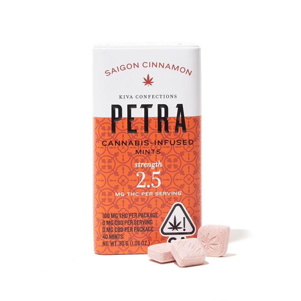 Kiva - Saigon Cinnamon Petra Mints (100mg THC / 100mg CBD)