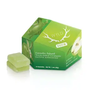 Sour Apple Sativa Enhanced Gummies -100mg 40.00 g
