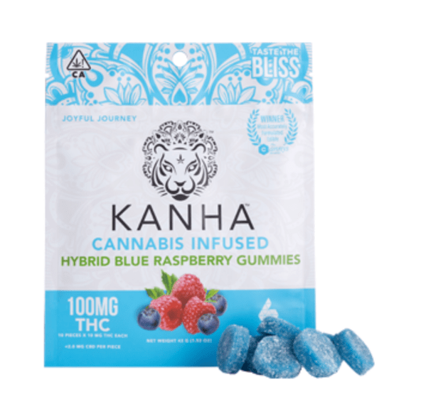 Kanha Hybrid Blue Raspberry Gummies 100mg