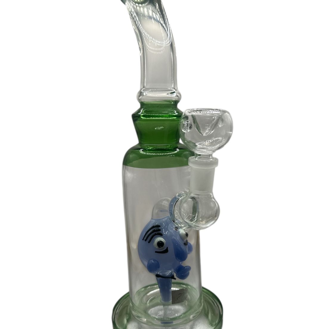 15" Glass Bong - Green Fish Bong