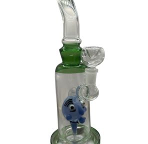 15" Glass Bong - Green Fish Bong