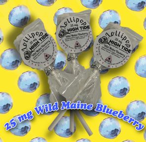 High Tide Wild Maine Blueberry Lollipops - 25 mg