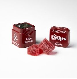 Drops - Cranberry 1:1 CBD:THC Rosin Gummies 100mg (2pcs)