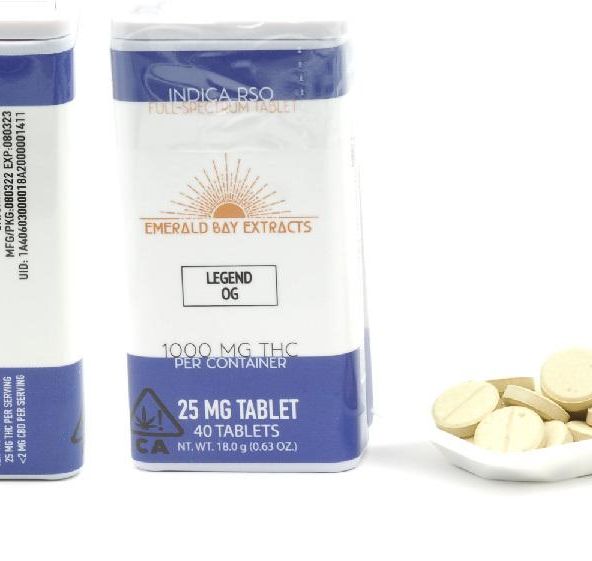 25mg Tablets - Indica - Legend OG - 1000mg Package Emerald Bay Extracts