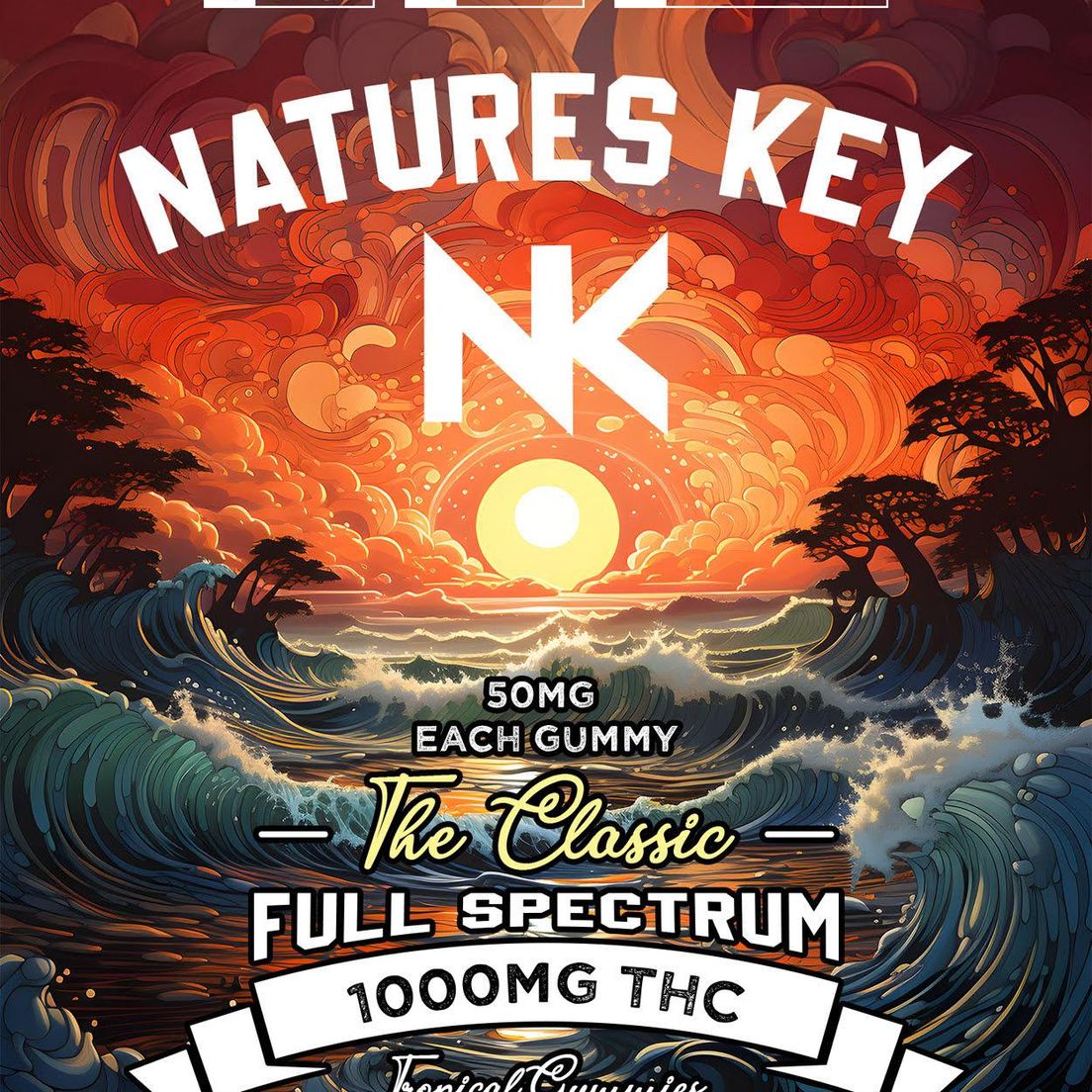 NATURES KEY TROPICAL FULL SPECTRUM NANO GUMMIES 1000MG