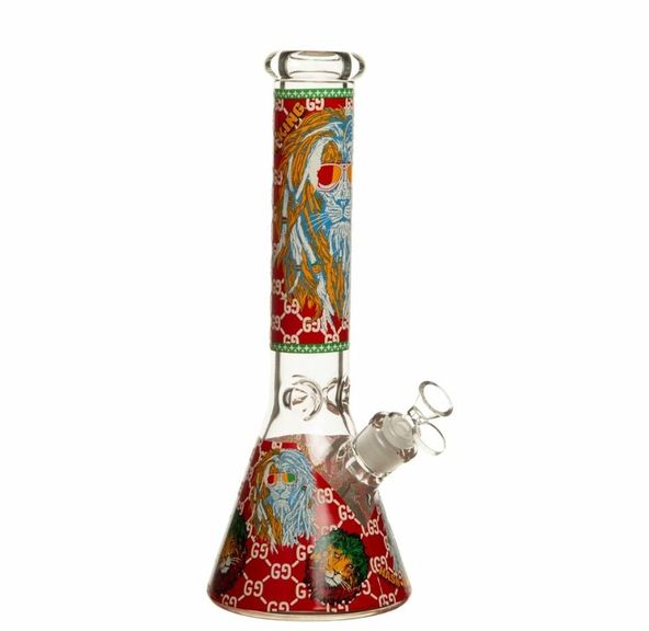 14" 7mm Gucci Lion Glass Bong