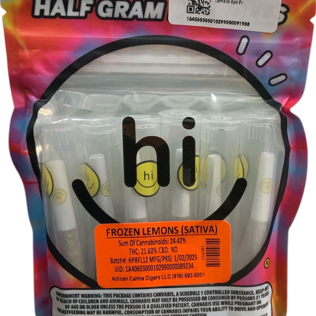 HI Canna - Frozen Lemons 6pk Prerolls 3g