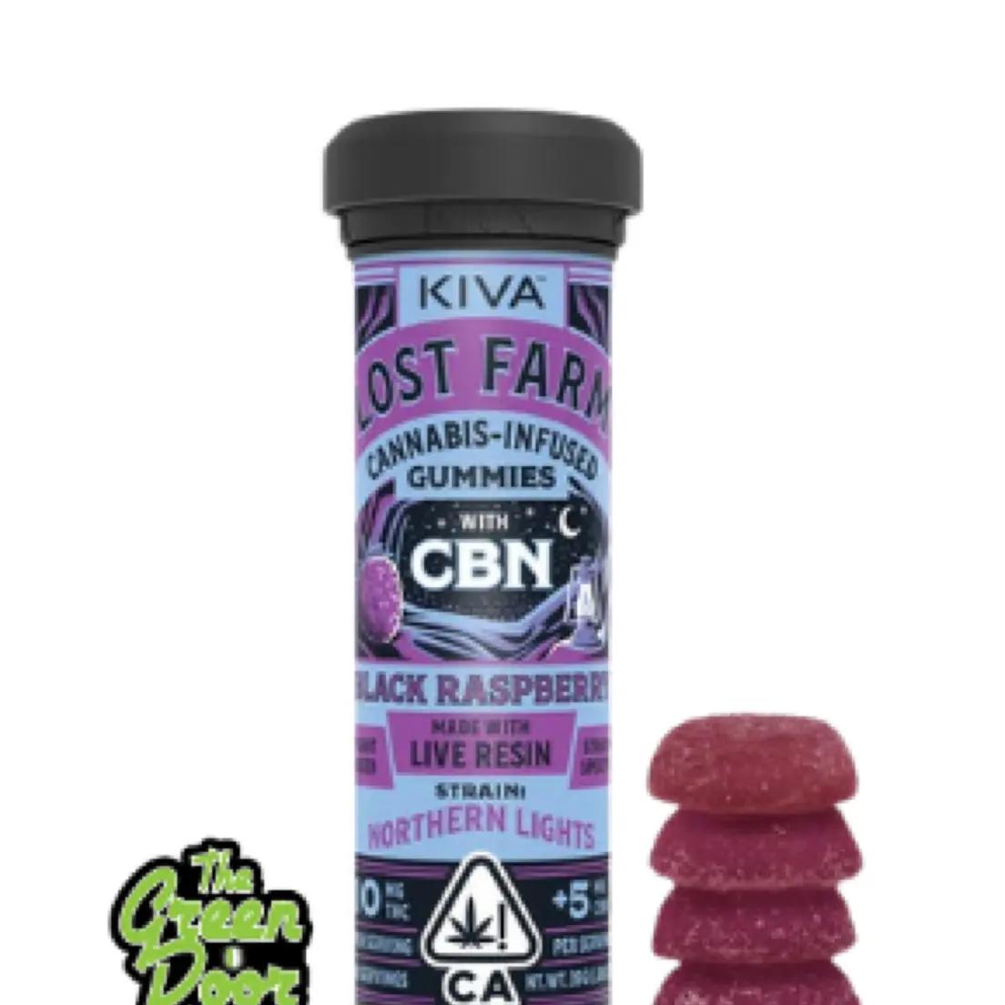 KIVA LOST FARM - Black Raspberry CBN - Live Rosin Gummies - 100MG