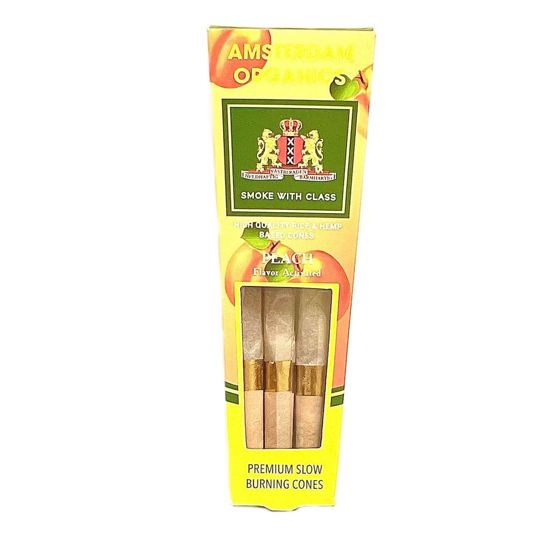 Amsterdam Organics: PEACH flavor King size pre-rolled cones
