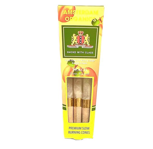 Amsterdam Organics: PEACH flavor King size pre-rolled cones
