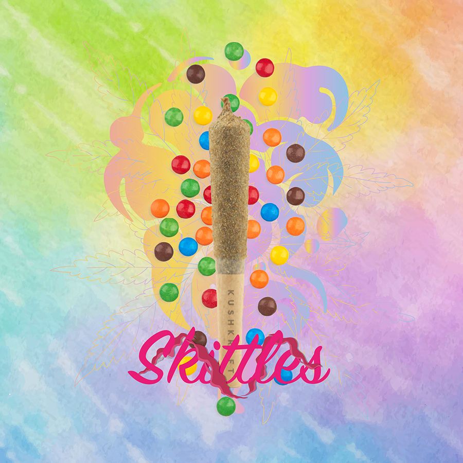 1 x 0.5g Infused Sticky Banger Pre-Roll Hybrid Skittles by KushKraft