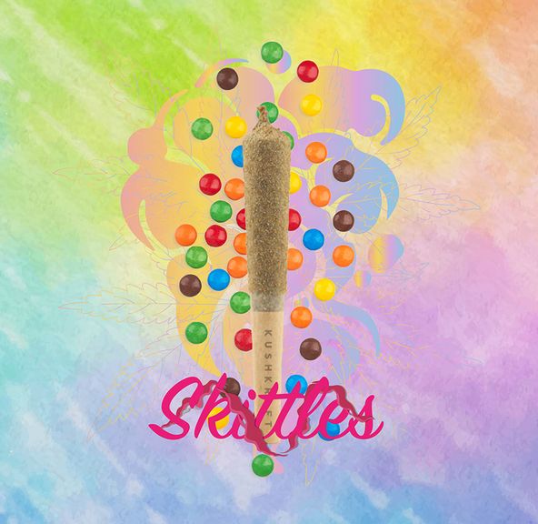 1 x 0.5g Infused Sticky Banger Pre-Roll Hybrid Skittles by KushKraft