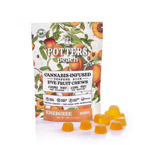 Peach Sugar-Free Live Fruit Chews | 100mg 10pk 40.00 g