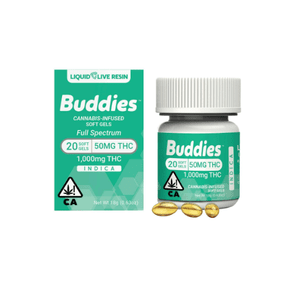 BUDDIES LLR CAPSULES- INDICA 50MG 20PC