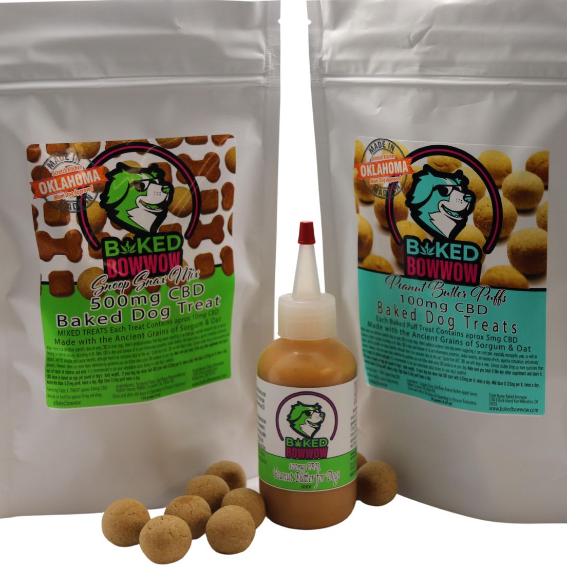 Baked Bowwow Peanut Butter Puffs 100mg CBD