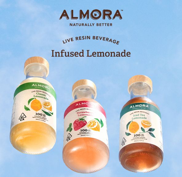 Almora Farm - Live Resin - 12 oz bottle - 100mg THC - Iced Tea Lemonade