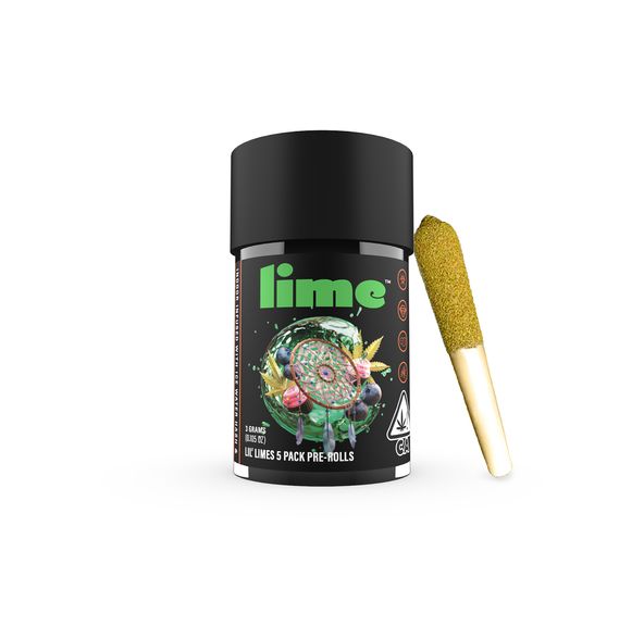 Lime | Infused Prerolls | 5 x .6g | Live Resin | Hash | Blue Dream
