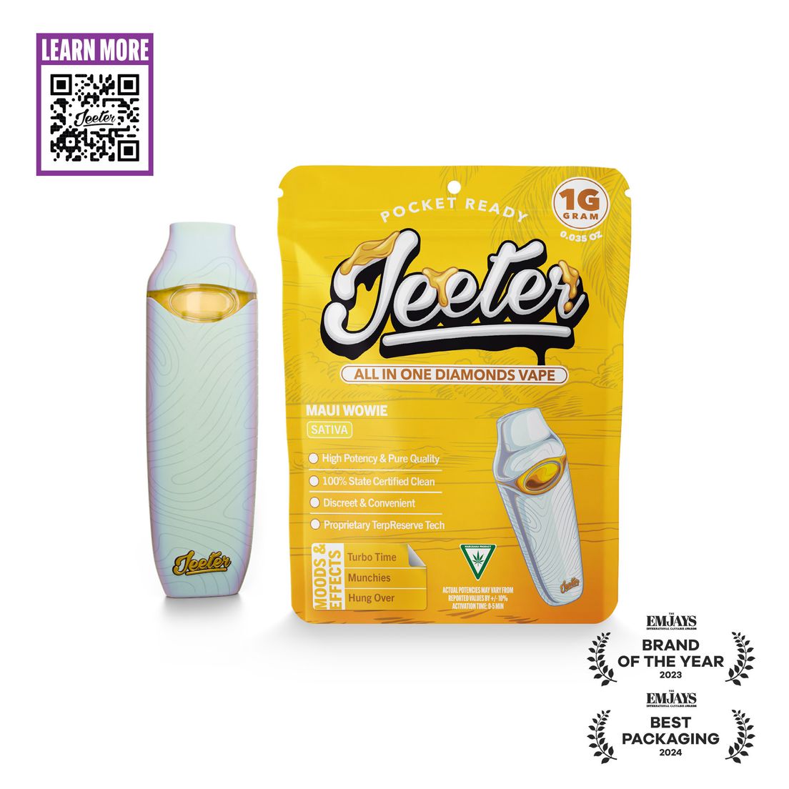 Jeeter Concentrates - AIO Liquid Diamond 1G Vape Cartridge Maui Wowie