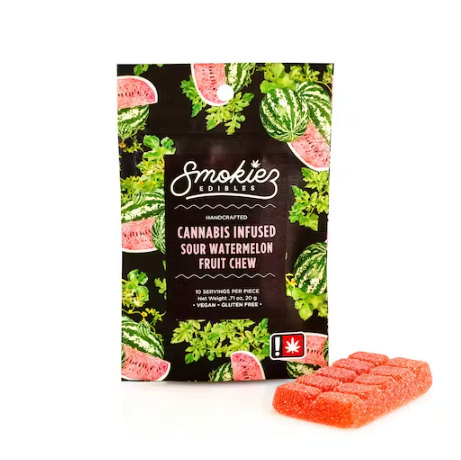 Sour Watermelon Hybrid 100mg THC Scored Single Fruit Chew