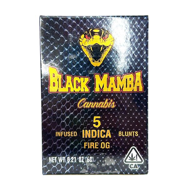 BLACK MAMBA - Fire OG - 5pk x 1.2g = 6g, INFUSED BLUNTS!