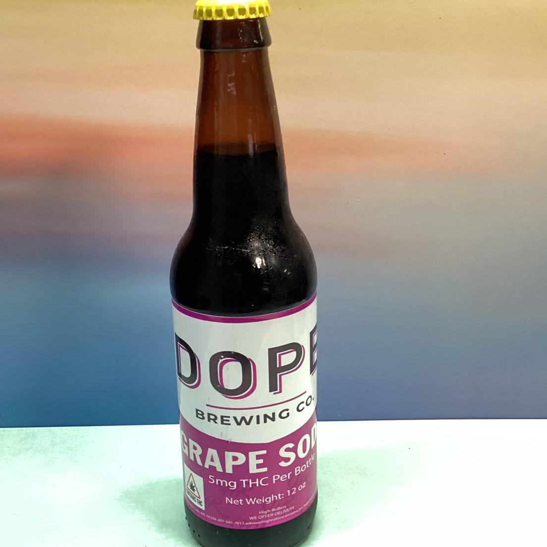 High Rollers- Grape- Dope Brewing- Drinks- Soda- THC- 5mg