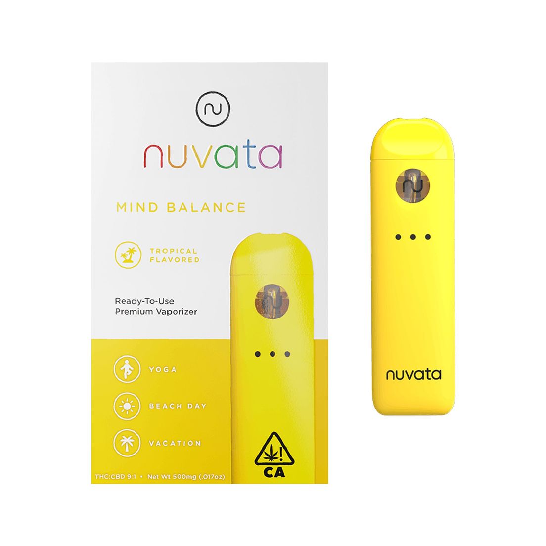 G. Nuvata .5g Disposable Vape Pen - Mind Balance Tropical (9:1 THC/CBD)