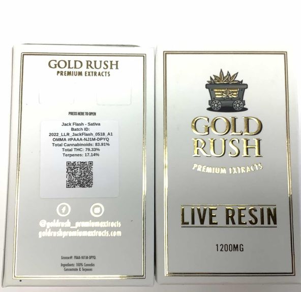 Gold Rush 1g Live Resin cart Jack Flash