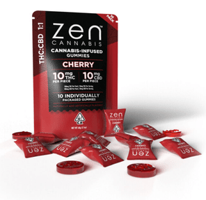 1:1 Cherry 100mgTHC/100mgCBD 10 Pack Gummies 60.00 g