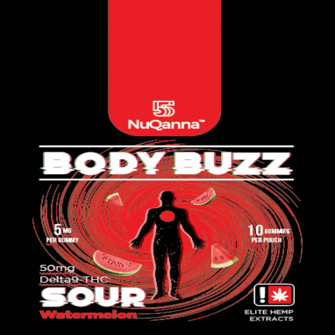 Body Buzz: Full Spectrum: 50mg : SOUR Watermelon