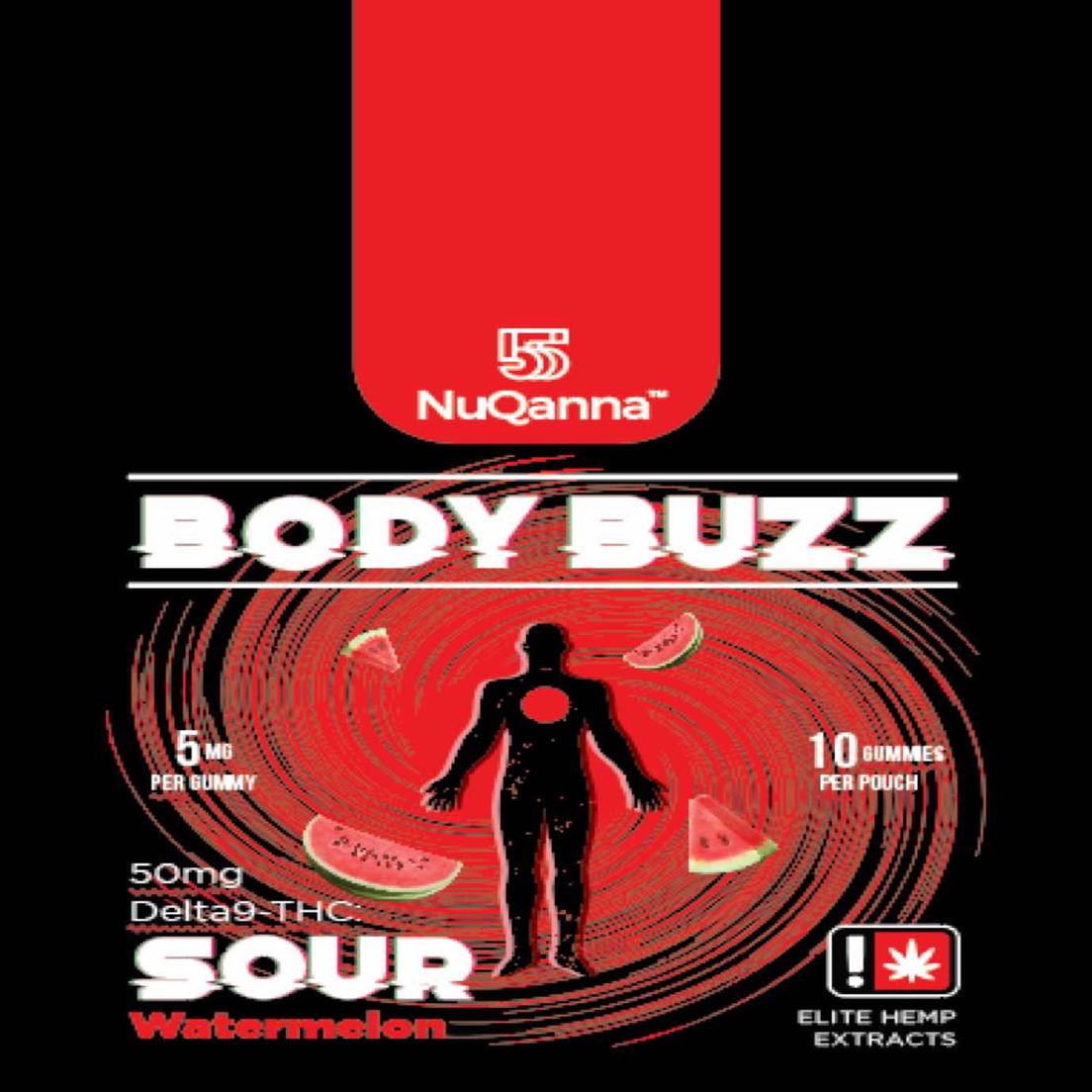 Body Buzz: Full Spectrum: 50mg : SOUR Watermelon