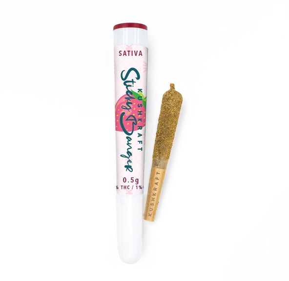 1 x 0.5g Infused Sticky Banger Pre-Roll Sativa French Cookies Strawberry by KushKraft
