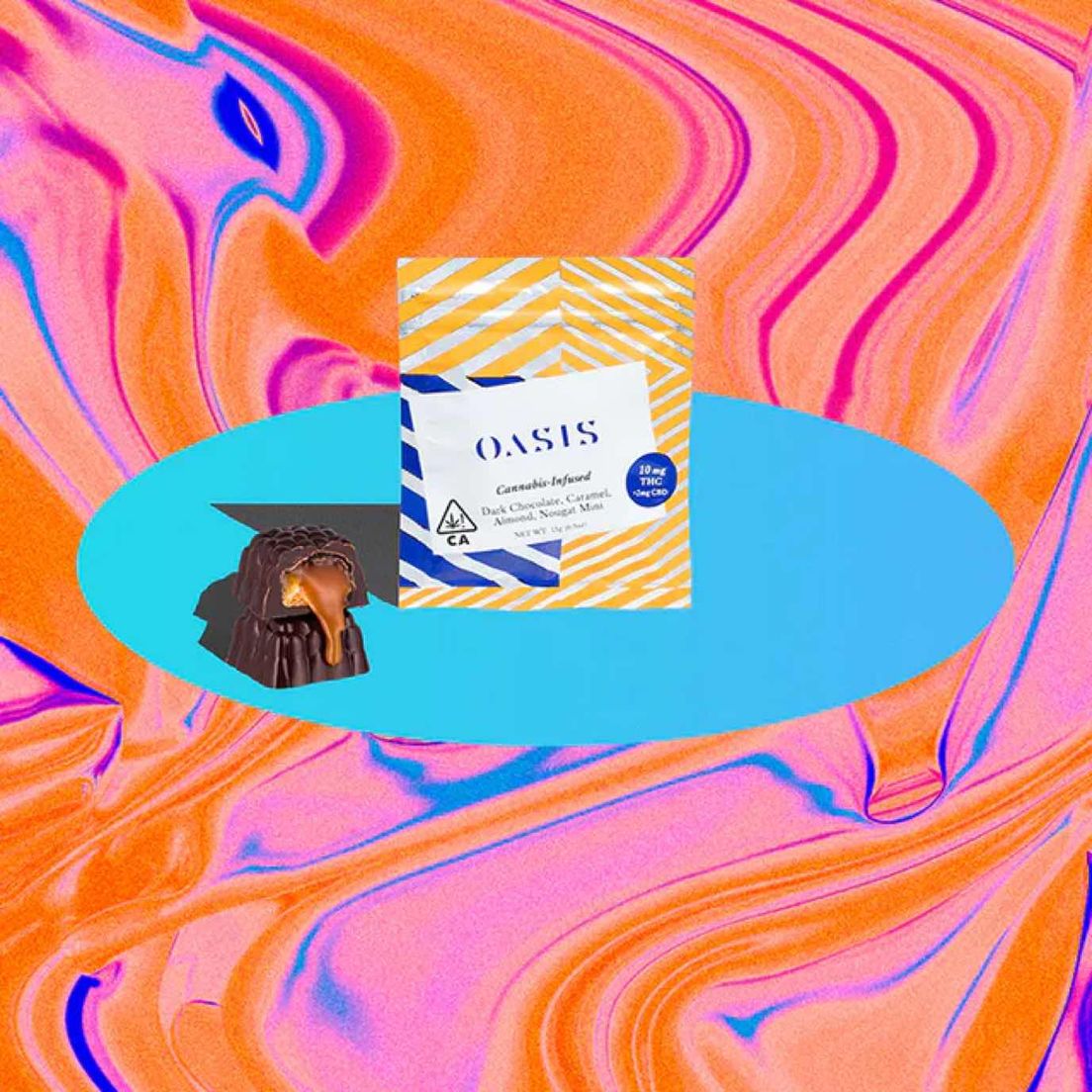 OASIS - Dark Chocolate Caramel Almond Nougat Mini Bar